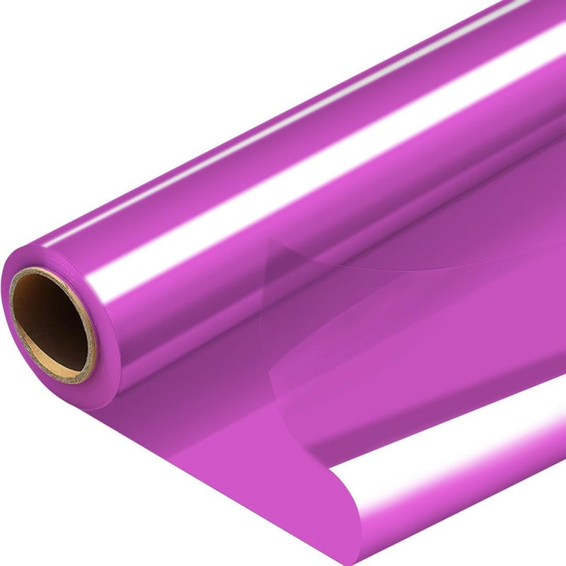 PH PERKHOMY PerkHomy Colored Cellophane Wrap Roll 16" x 100' 3 Mil Thick Cellophane For Gift Basket Treats Goodie Wrapping Craft Flower Bouquet Plastic (Pink, 100ft (16in Width)) - Image 1